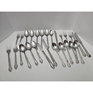 28pc Stainless Steel Silverware Flatware Lot Assorted Pieces Mixed Patterns‎
